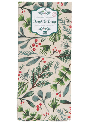 Bough & Berry Christmas Coordinated Dishtowels Set of 2