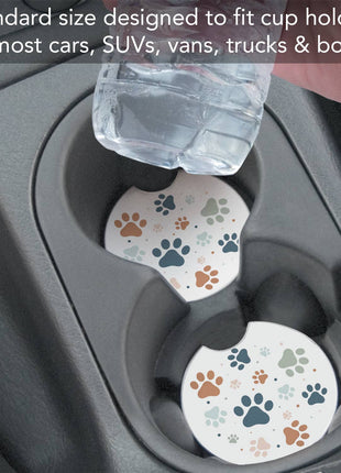 Paw Prints Stone Car Coaster, Single Pack