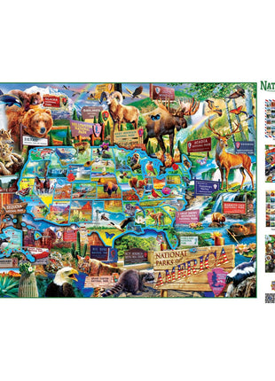 Illustrated U.S. national parks puzzle for family game night