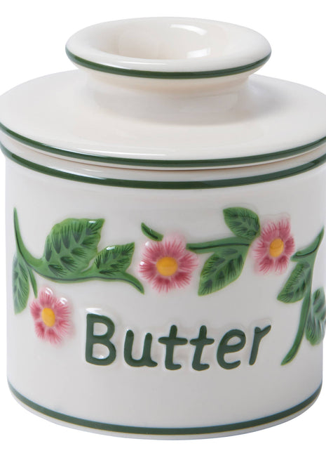 The Original Butter Bell® Crock - Hand Painted Raised Floral