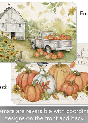 Pumpkin Farm Reversible Rectangular Plastic Placemat