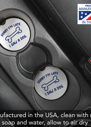 Saw A Dog Stone Car Coaster, Single Pack