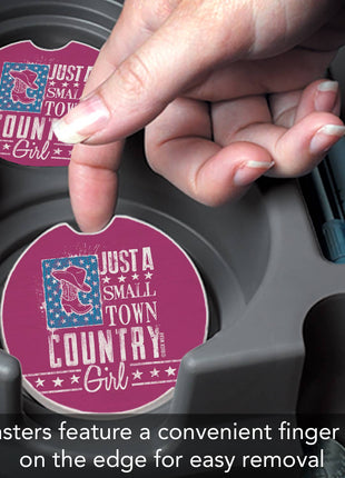Country Girl Absorbent Stone Car Coaster, Single Pack