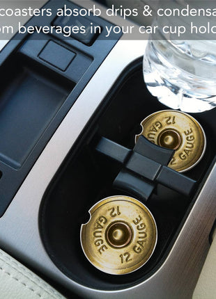 Shotgun Shell Absorbent Stone Car Coaster