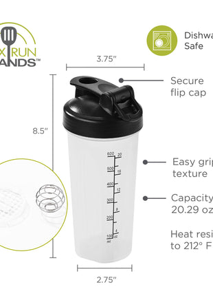 Fox Run Clear Blender Bottler, 20 oz Shaker Bottle
