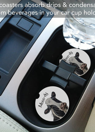 Mooo-dy Stone Car Coaster, Single Pack