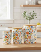 Folk Floral  Ceramic Kitchen Canister Set, Set of 3