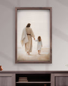 Jesus Walking With Child Large Framed Print
