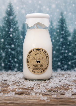 Milk Bottle Candle Alpine Ice