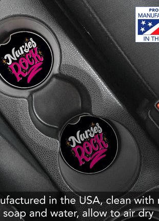 Nurses Rock Stone Car Coaster, Single Pack