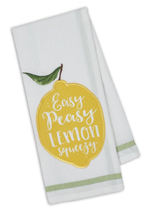 Lemon Squeezy Embellished Dishtowel