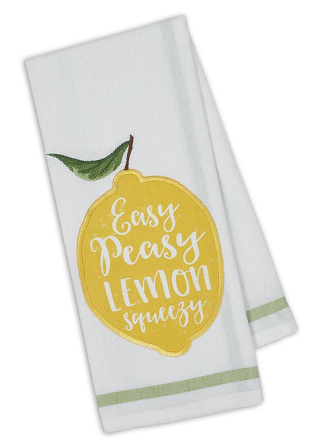 Lemon Squeezy Embellished Dishtowel