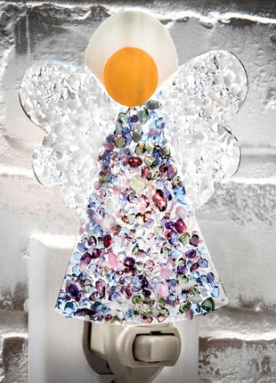 Angel Night Light, Stained Glass Art | Multi-Color J Devlin