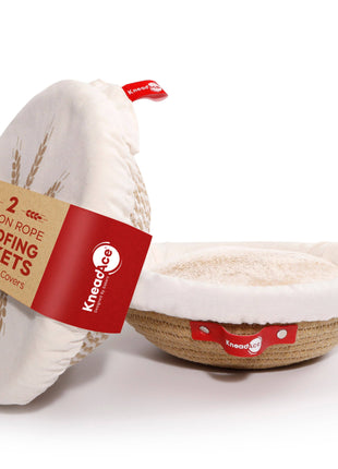 KneadAce Round Cotton Rope Proofing Basket, Solid 9 Inch
