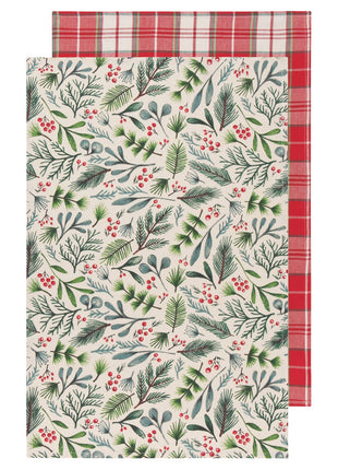 Bough & Berry Christmas Coordinated Dishtowels Set of 2