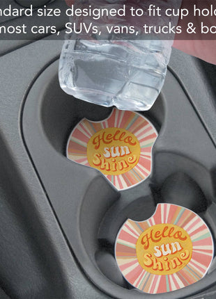 Hello Sun Absorbent Stone Car Coaster, Bulk