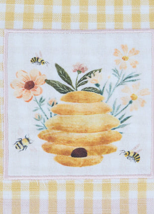 Bee Hive Embellished Dishtowel