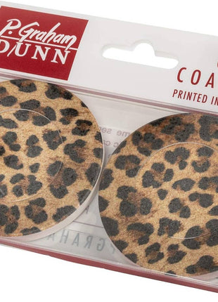 Ceramic Car Coaster - Animal Leopard Print
