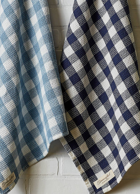 Black Checker Washed Waffle Dishtowel