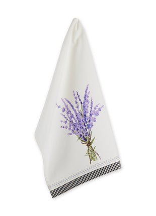 Lavender Bouquet Embellished Dishtowel
