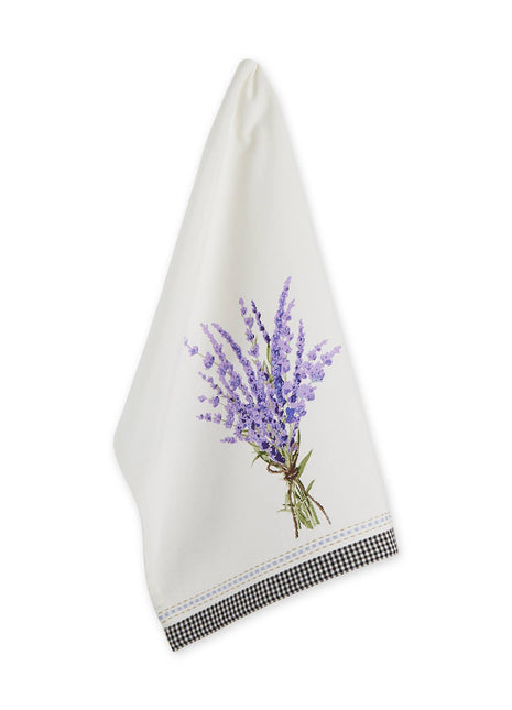 Lavender Bouquet Embellished Dishtowel