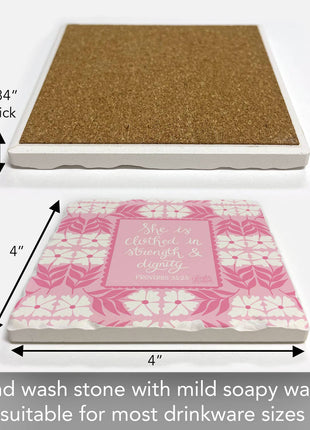 Strength & Dignity Single Absorbent Tumbled Tile Coaster