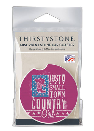 Country Girl Absorbent Stone Car Coaster, Single Pack
