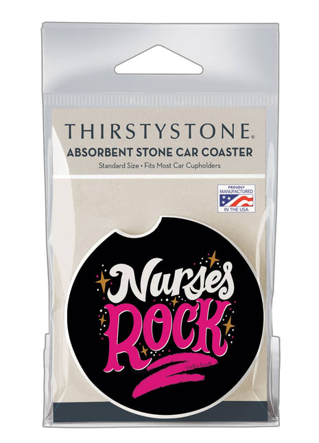 Nurses Rock Stone Car Coaster, Single Pack
