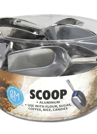 Aluminum scoop side view kitchen utility tool