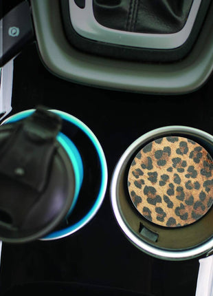 Ceramic Car Coaster - Animal Leopard Print
