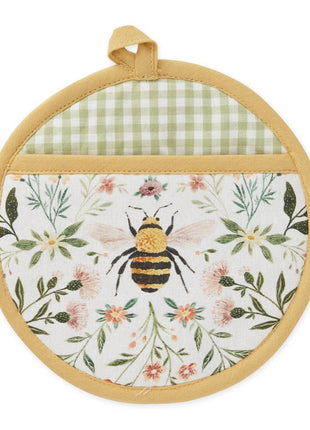 Honey Bee Meadow Printed Potholder