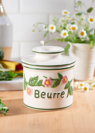 The Original Butter Bell® Crock - Hand Painted Raised Floral