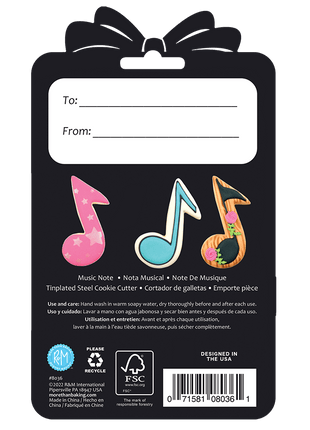 Music Note Cookie Cutter 3.5" Carded
