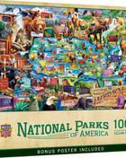 National Parks of America 1000-piece puzzle with illustrated park map