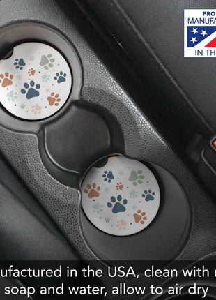 Paw Prints Stone Car Coaster, Single Pack