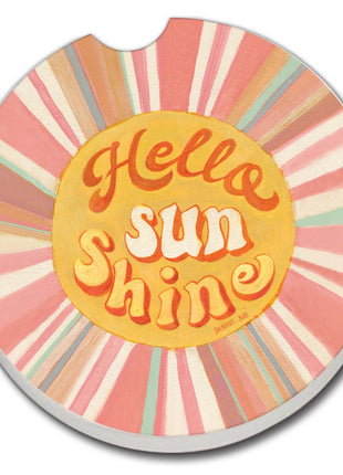 Hello Sun Absorbent Stone Car Coaster, Bulk