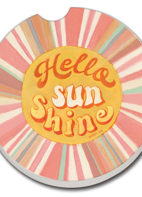 Hello Sun Absorbent Stone Car Coaster, Bulk