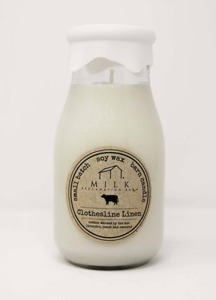Milk Bottle Candle Clothesline Linen
