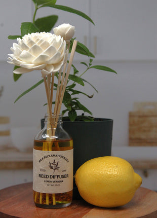 Reed Diffuser with Rattan Reeds and Sola Flowers