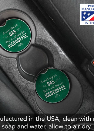 Absorbent Stone Car Coaster - Iced Coffee