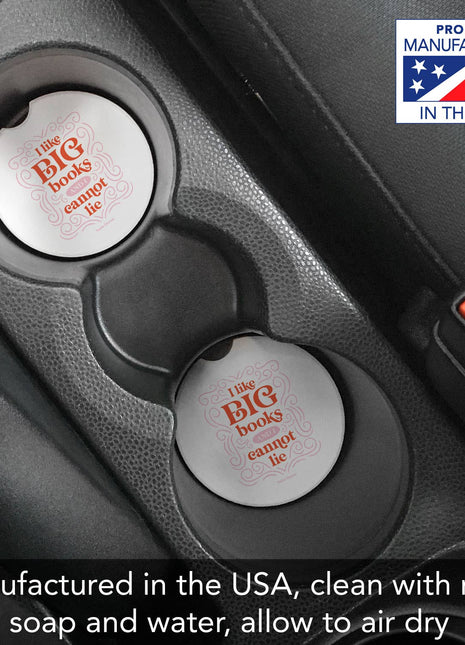 I Like Big Books Absorbent Stone Car Coaster, Single Pack