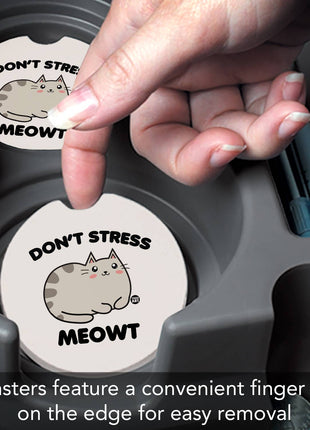 "Meowt" Absorbent Stone Car Coaster 1pk