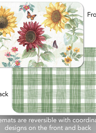 Sunflower Splendor Reversible Rectangular Plastic Placemat