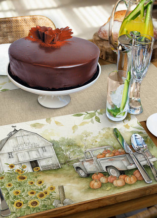 Pumpkin Farm Reversible Rectangular Plastic Placemat