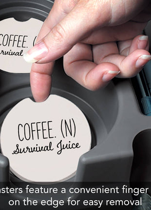 Survival Juice Stone Car Coaster, Single Pack