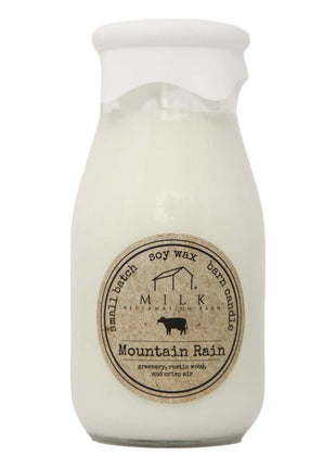Milk Bottle Candle Mountain Rain