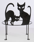 Black Metal Cat Pumpkin Stand
