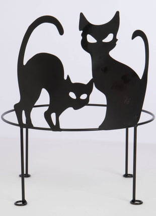 Black Metal Cat Pumpkin Stand