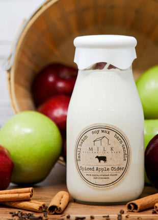 Milk Bottle Candle Spiced Apple Cider