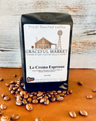 Graceful Market La Crema Espresso Coffee | Medium Roast Espresso Blend | Whole Bean or Ground | 12 oz Bag